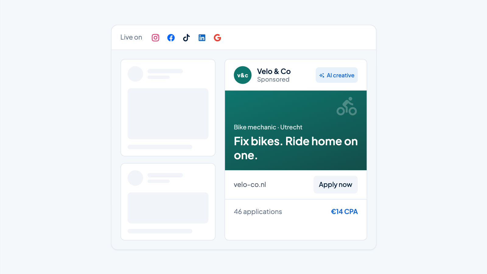 AI-made job ad in a social media feed