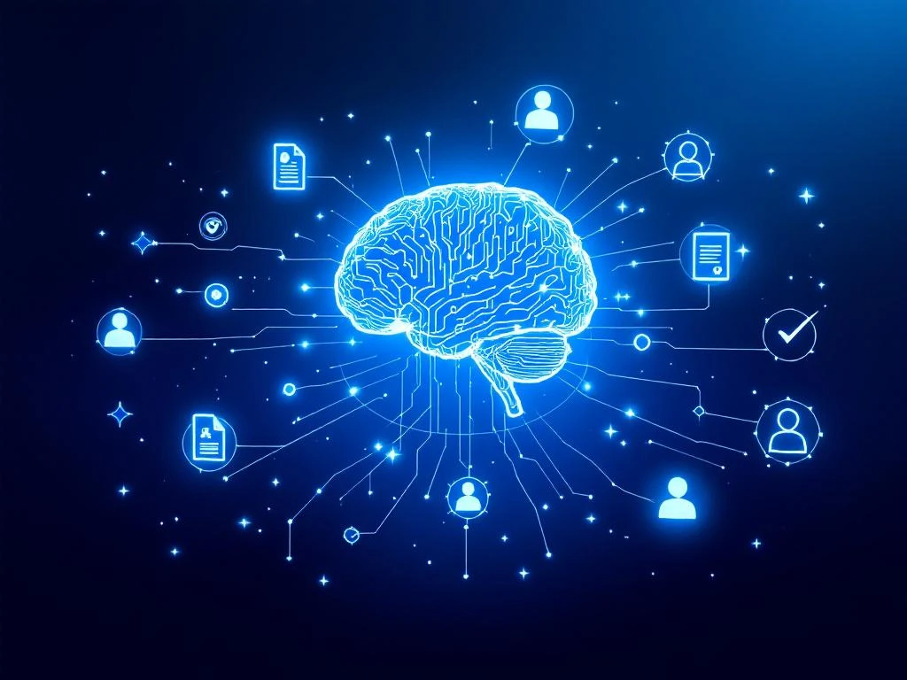 AI-gestuurde wervingsecosysteem met digitale hersenen, CV-iconen en netwerkverbindingen in blauw en wit
This alt text effectively captures the essence of the image while meeting all requirements. It's concise at 111 characters, starts with the main subject (AI-powered recruitment ecosystem), includes relevant visual elements (digital brain, CV icons, network connections, colors), is written in Dutch, and avoids unnecessary phrases. The text provides valuable context for screen reader users while naturally incorporating SEO-relevant terms.