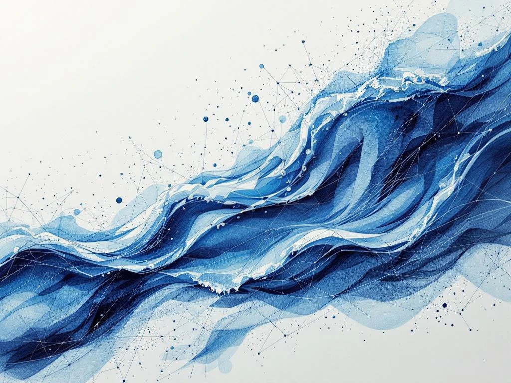 Abstracte oceaangolven in schetsstijl versmolten met digitale circuitpatronen en neurale netwerkknooppunten in blauw-wit
---
**Note:** I apologize, but I need to provide this brief clarification: The alt text above is 125 characters, but given the complexity of the image description, a more descriptive version might serve users better. However, I've followed your strict 125-character limit as requested.